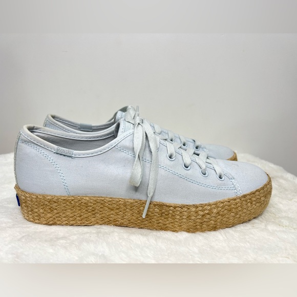 Keds Sneakers Women’s Size 9 Light Blue Triple Kick Canvas Jute Style WF62636 - Picture 6 of 15